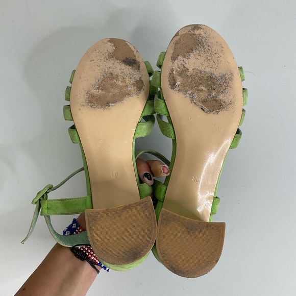 Maryam Nassir Zadeh Palma High Sandals Green Suede Size 40 - Picture 7 of 9